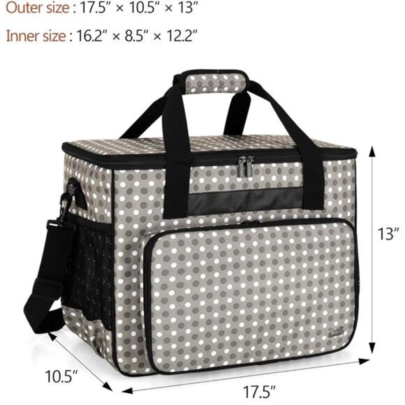 Sewing Machine Case, Carrying Tote Bag Storage Organizer Compatible - Picture 3 of 14